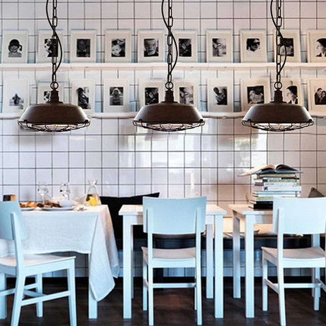 Industrial Pendant Light Cage - Rustic - Image 4