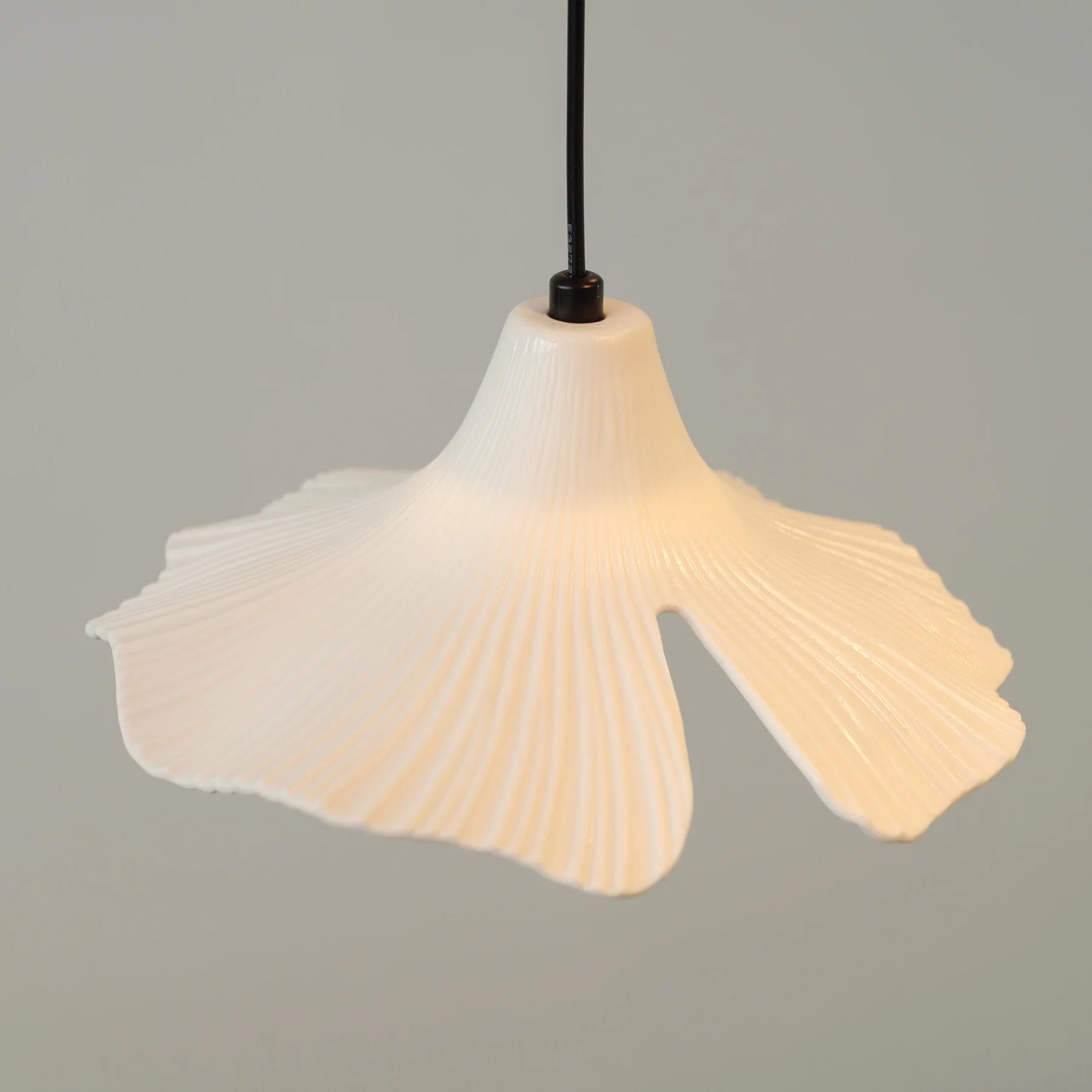 Sculptural Porcelain Ginkgo Leaf Wabi-sabi Pendant Light Chandelier - Image 2
