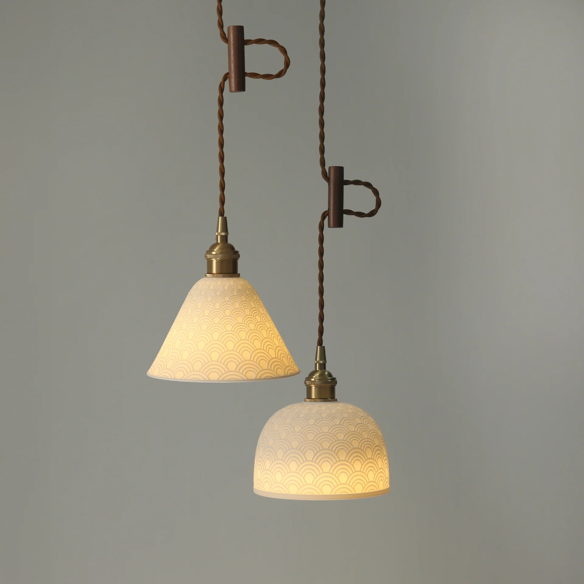 Seigaiha Japanese Wave Ceramic Pendant Light - Image 16