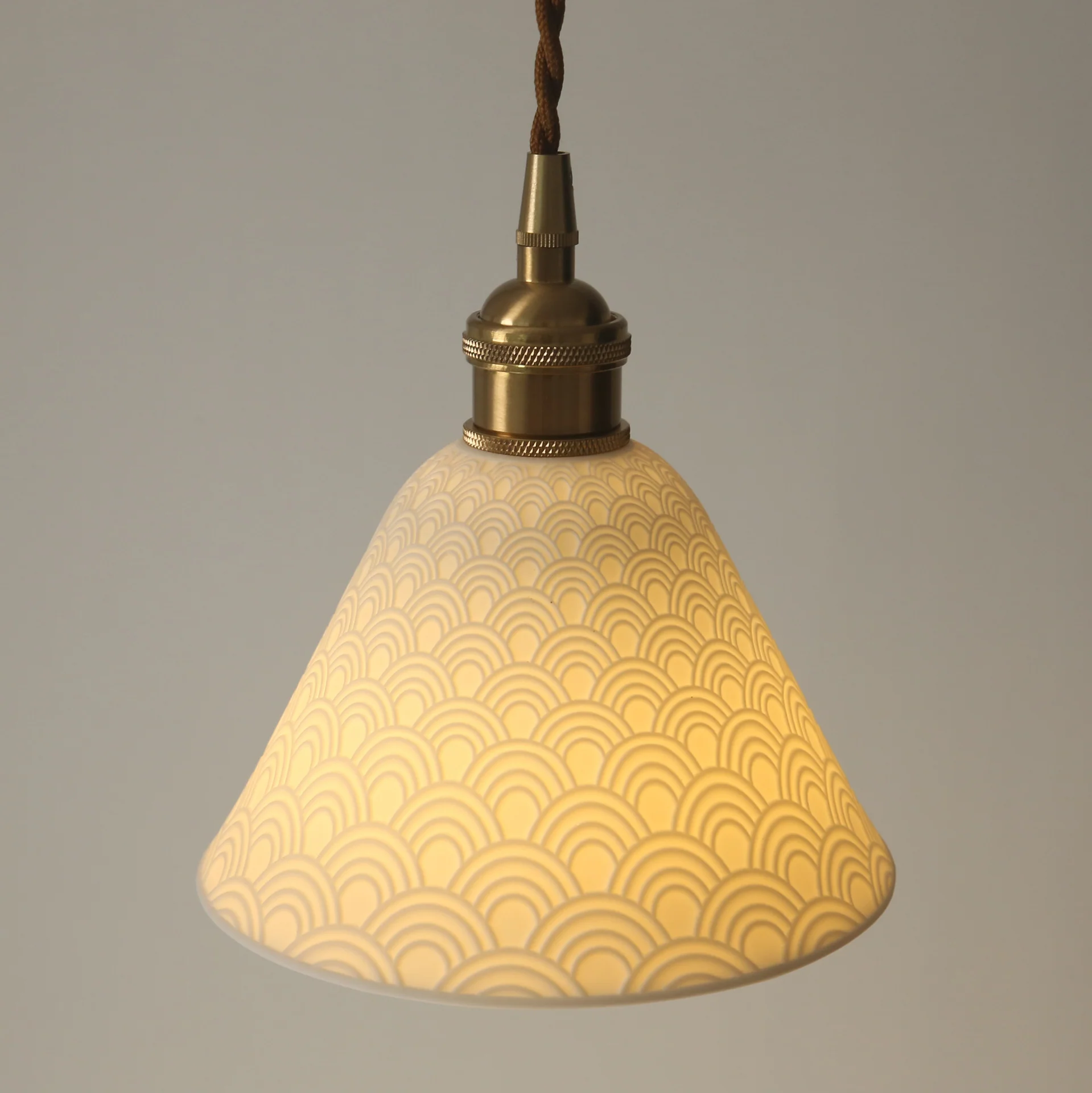 Seigaiha Japanese Wave Ceramic Pendant Light - Image 3