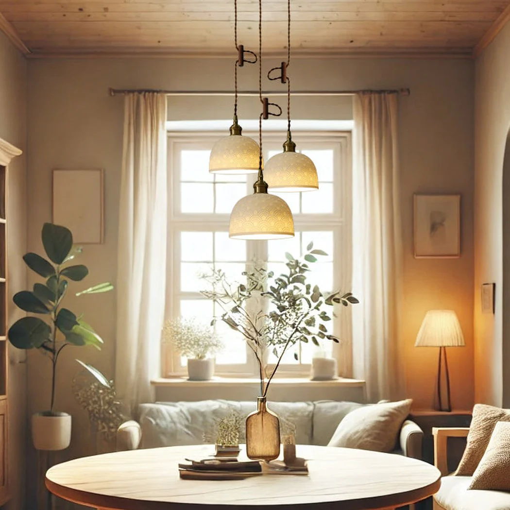 Seigaiha Japanese Wave Ceramic Pendant Light - Image 5