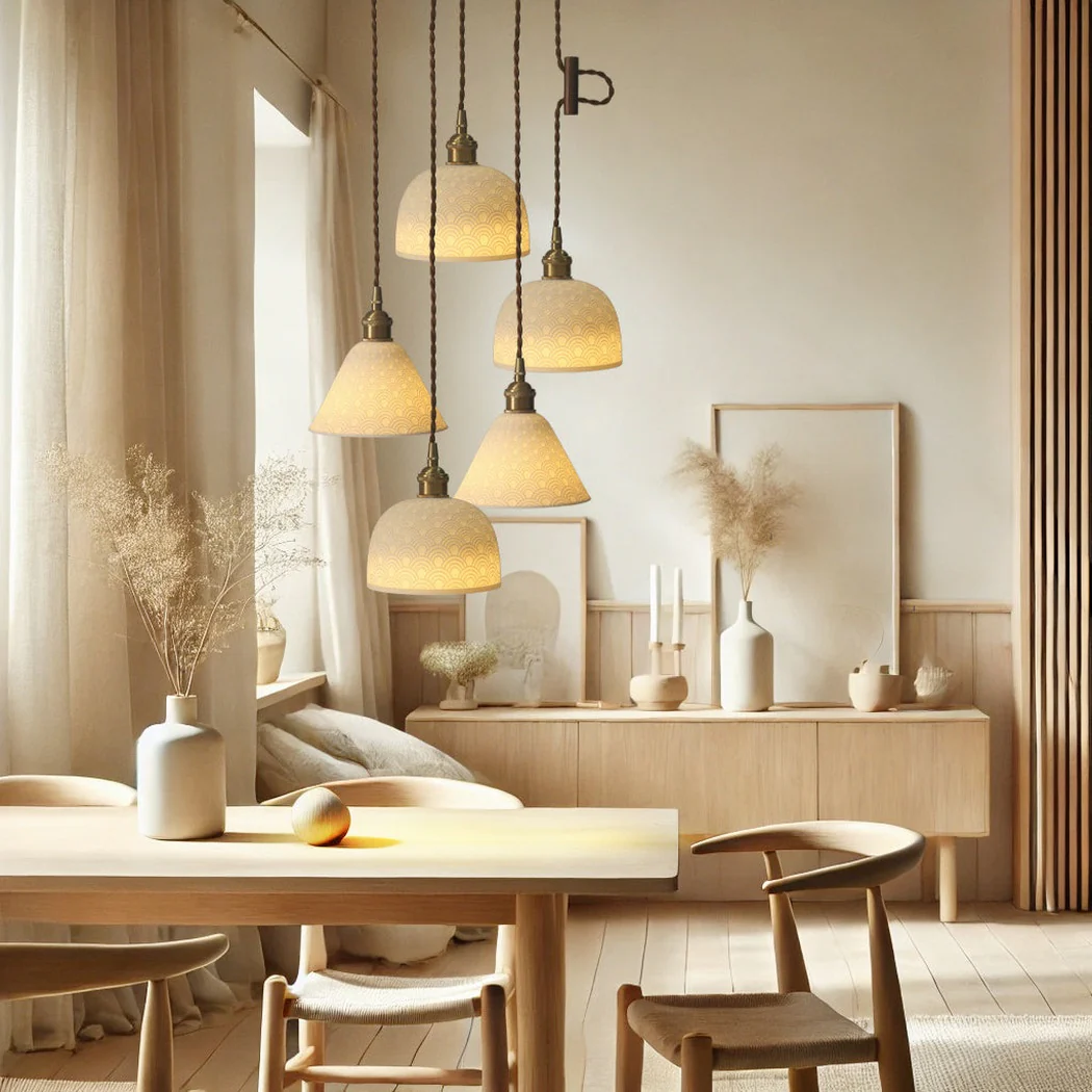 Seigaiha Japanese Wave Ceramic Pendant Light - Image 6