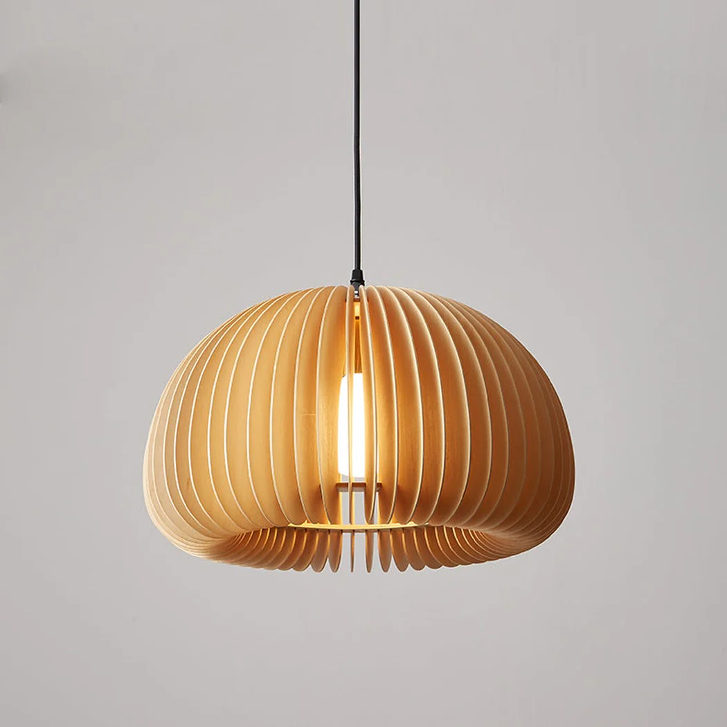 Septo Wooden Shade Japandi Pendant Light