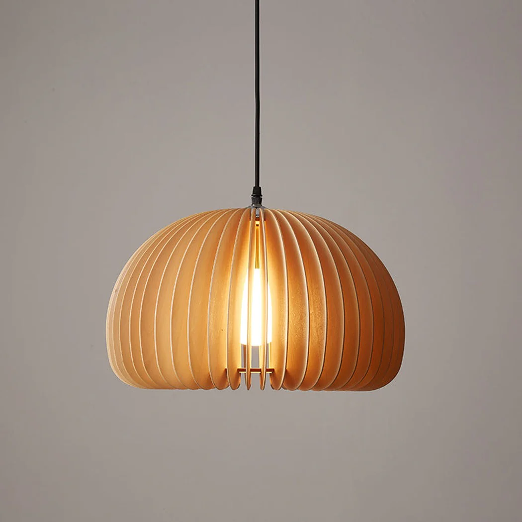Septo Wooden Shade Japandi Pendant Light - Image 5