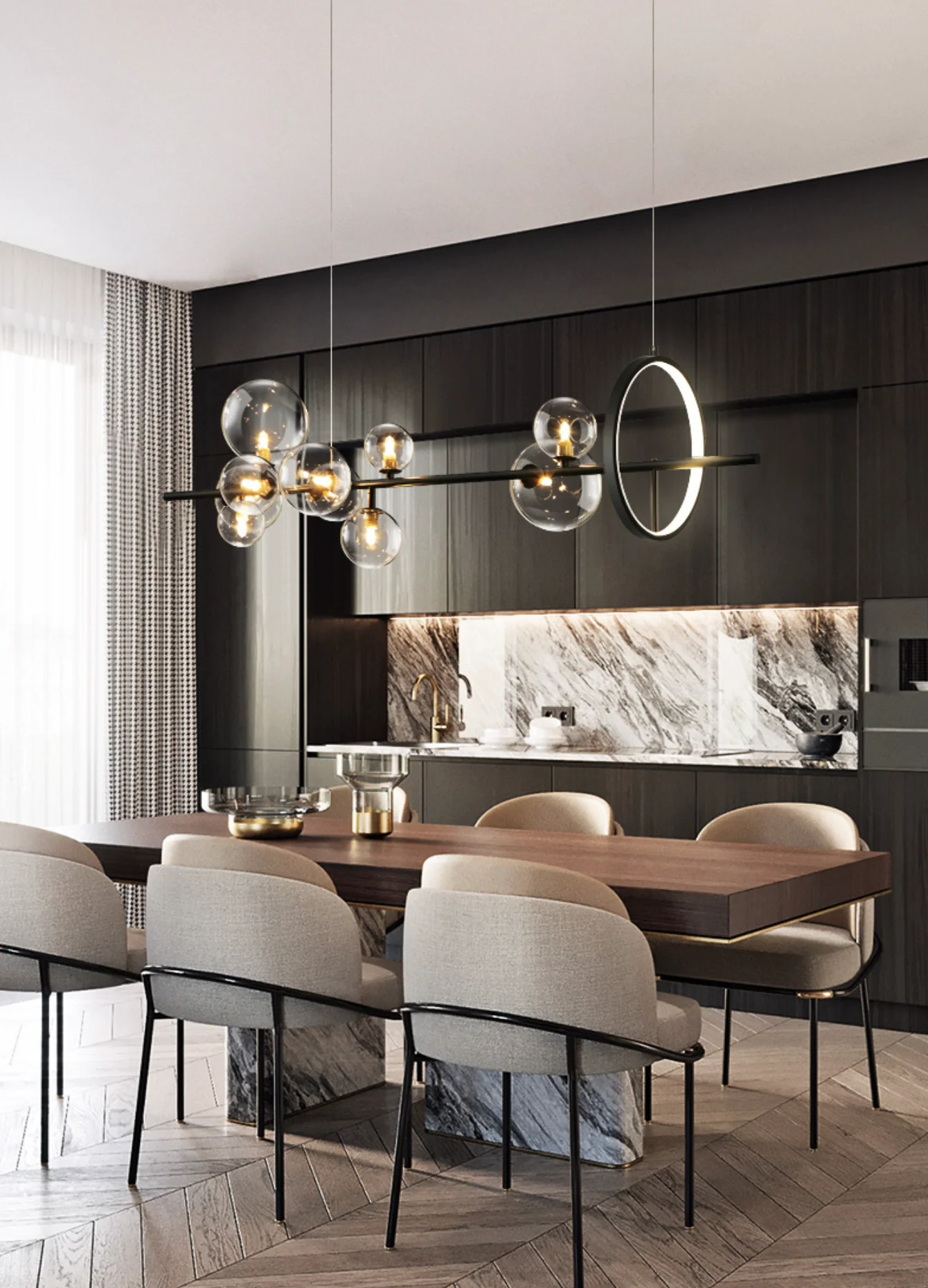 Soho modern luxury linear pendant light chandelier - Image 16
