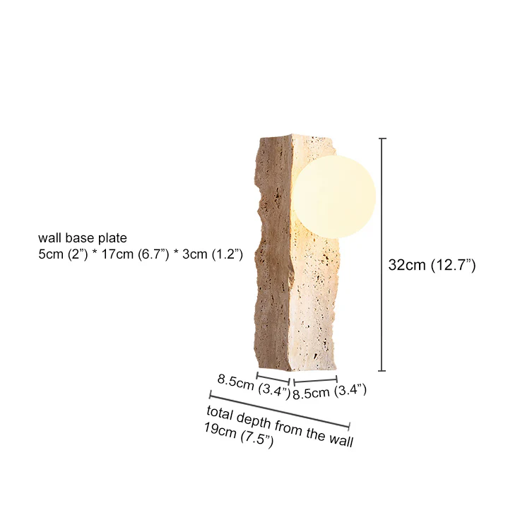 Sonoma Chisel Wabi Sabi Stone Wall Light / Sconce - Image 15