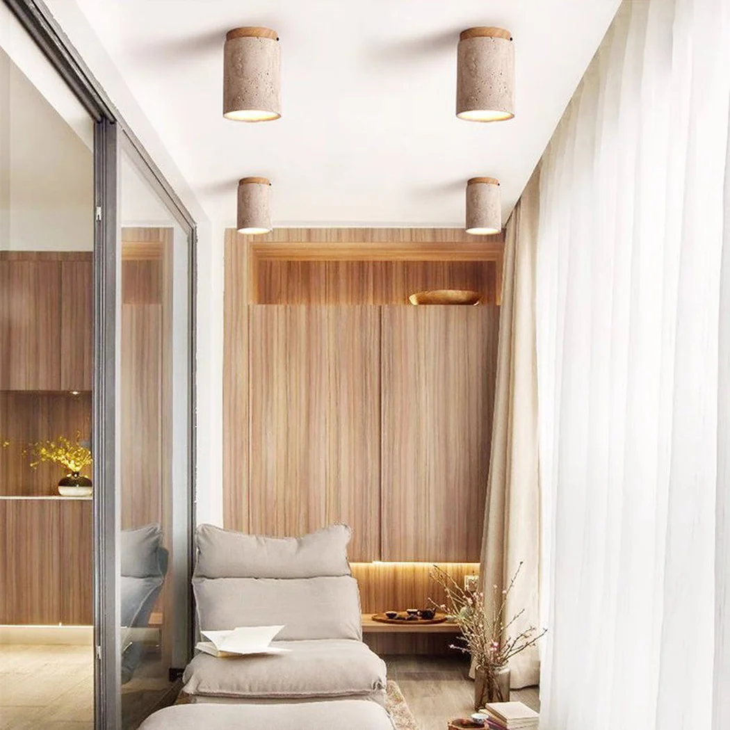 Sonoma Wood And Stone Minimalist Ceiling Light - Image 3