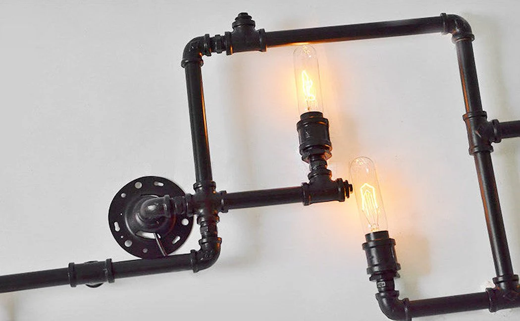 Steampunk Iron Pipe Wall Light - Image 4