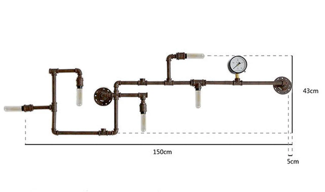 Steampunk Iron Pipe Wall Light - Image 6