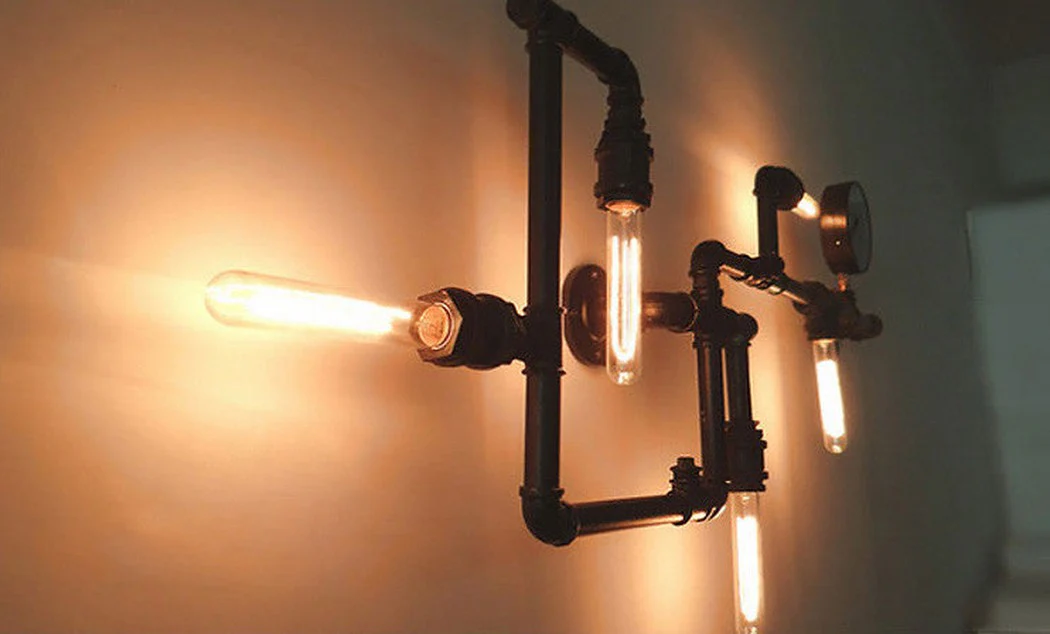 Steampunk Iron Pipe Wall Light - Image 7