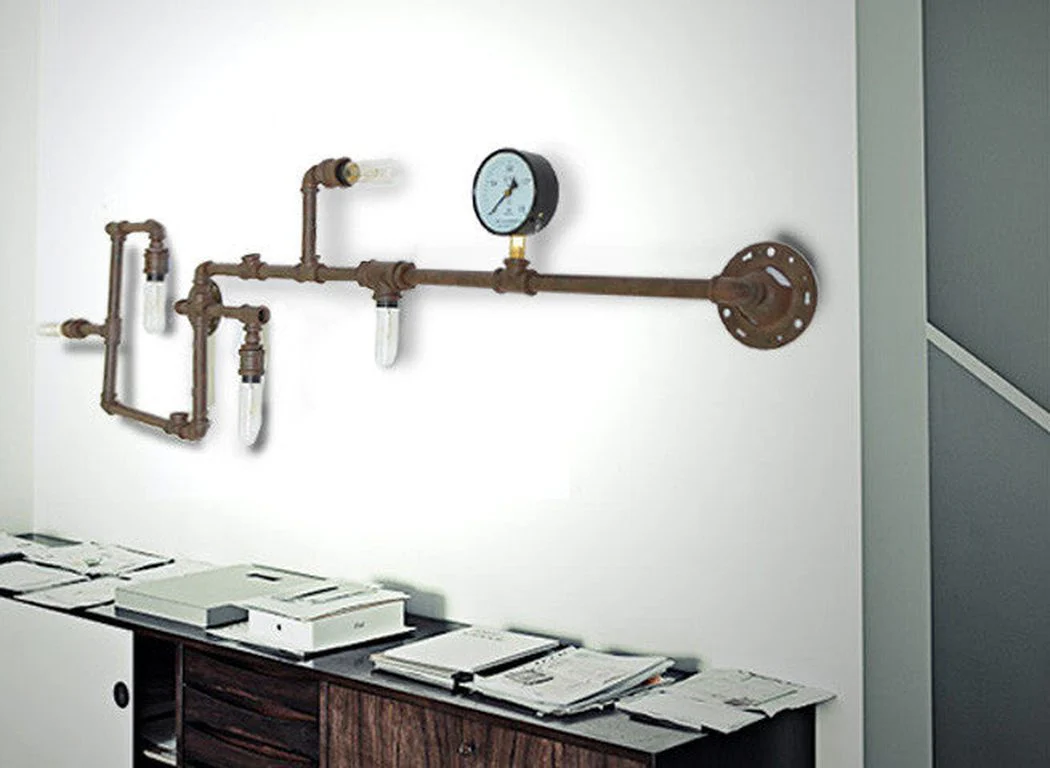 Steampunk Iron Pipe Wall Light - Image 9