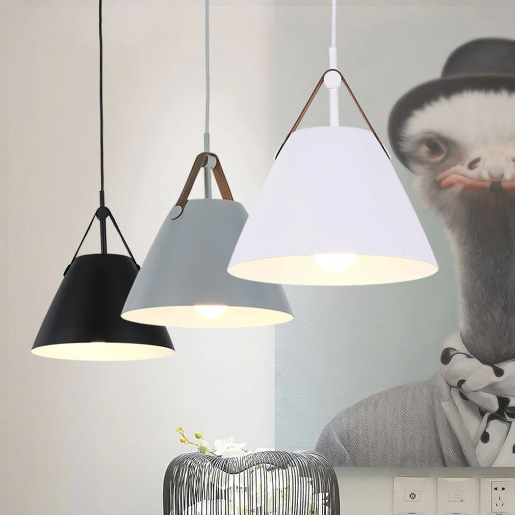 Leather Strap Suspension Minimalist Pendant Light - Image 14