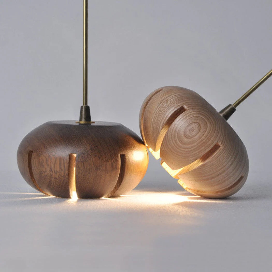 Wooden Petal Round Cluster Pendant Light Chandelier - Image 13