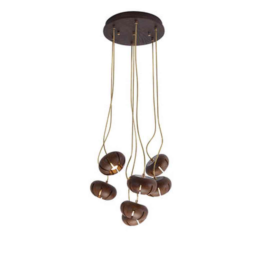 Wooden Petal Round Cluster Pendant Light Chandelier - Image 20