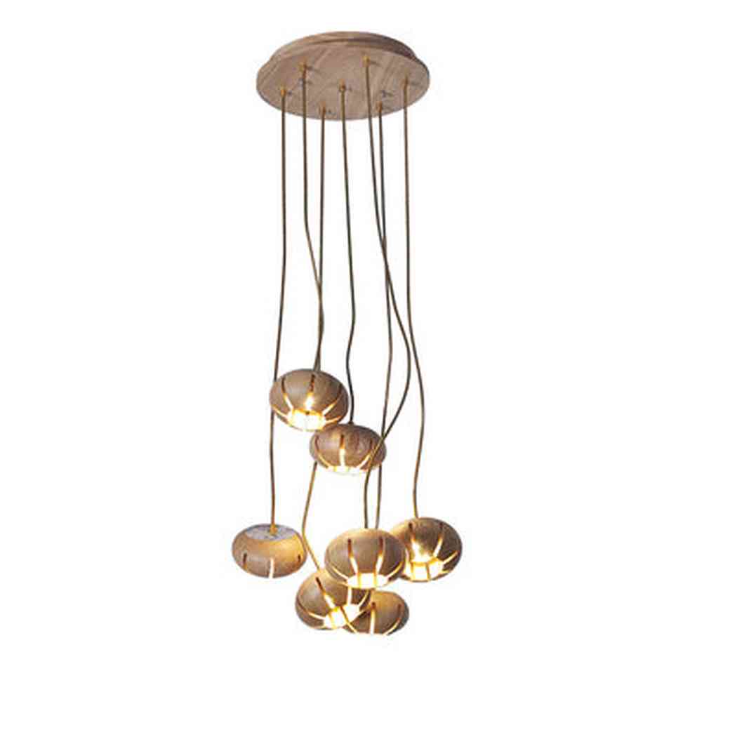 Wooden Petal Round Cluster Pendant Light Chandelier - Image 21