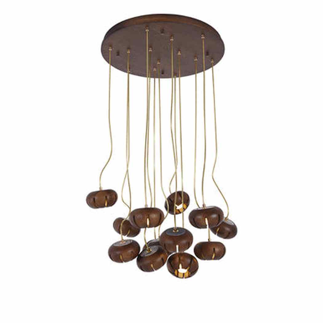 Wooden Petal Round Cluster Pendant Light Chandelier - Image 22