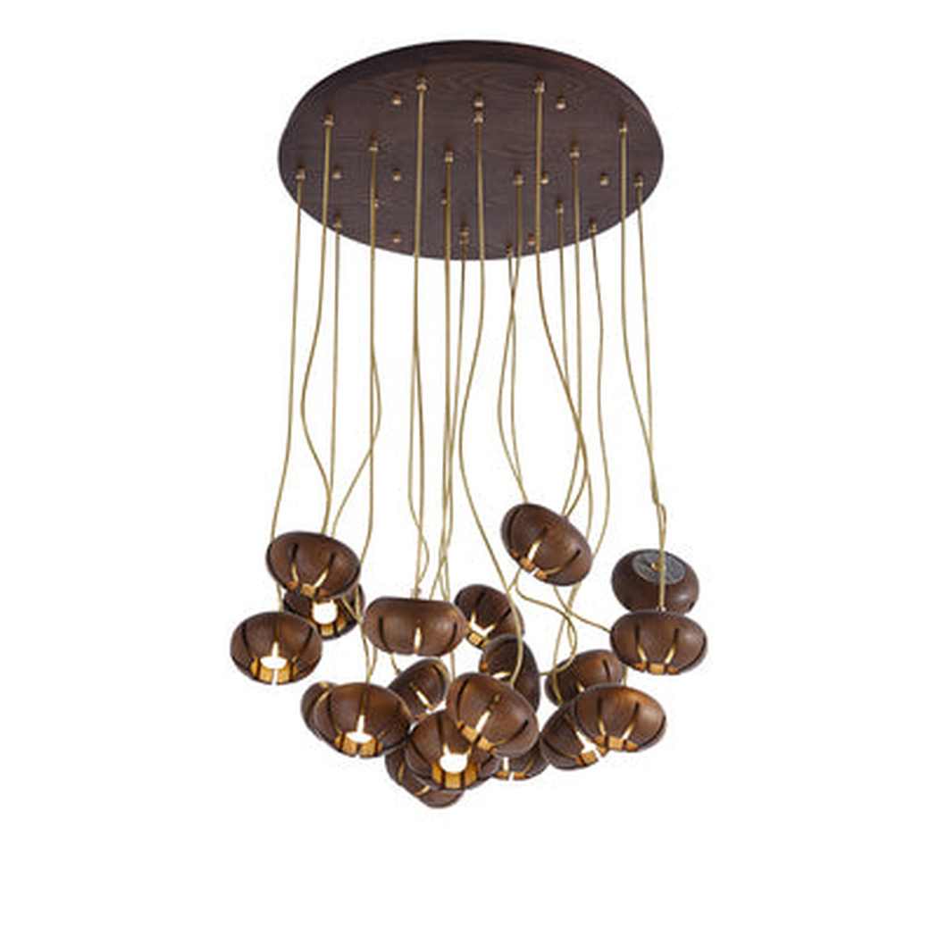 Wooden Petal Round Cluster Pendant Light Chandelier - Image 24