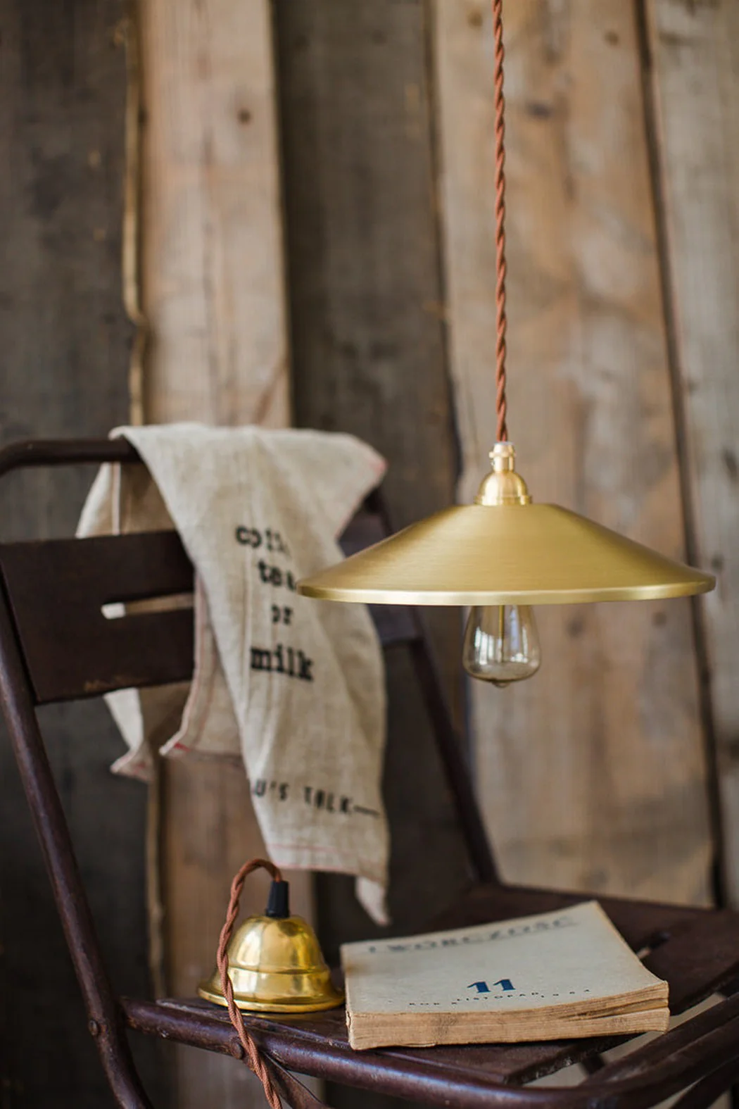 Trudeau Brass Shade Minimalist Pendant Light - Image 10