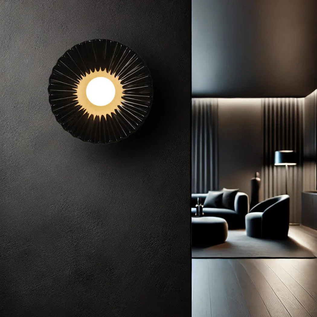 Tutu Black Porcelain Wall Sconce / Ceiling Light - Image 4
