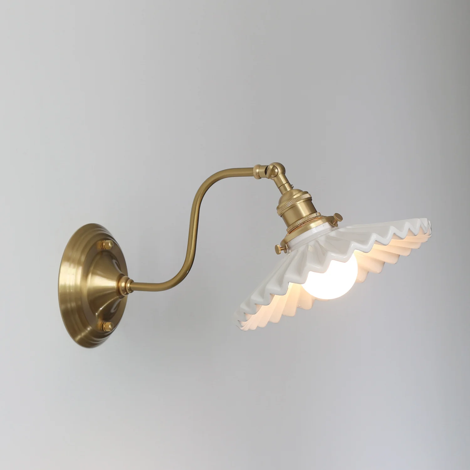 Tutu White Porcelain Gooseneck Wall Sconce - Image 7