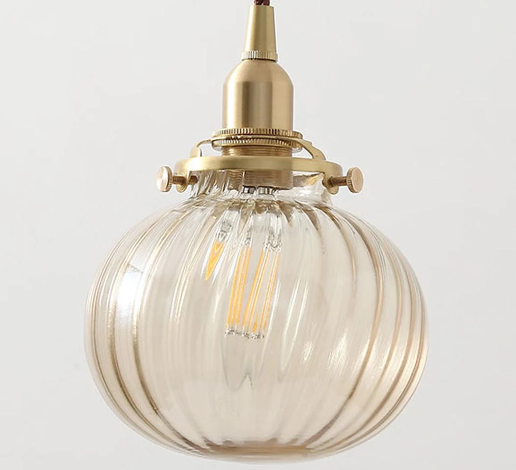 Anemone swirled glass brass pendant Light - Image 2