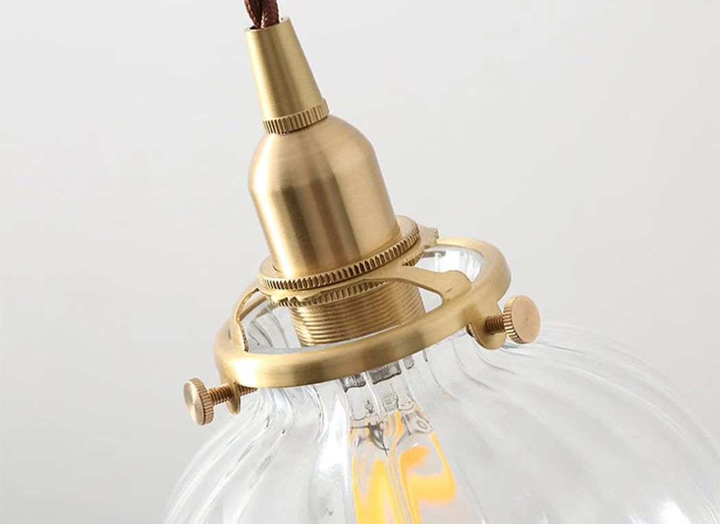 Anemone swirled glass brass pendant Light - Image 5