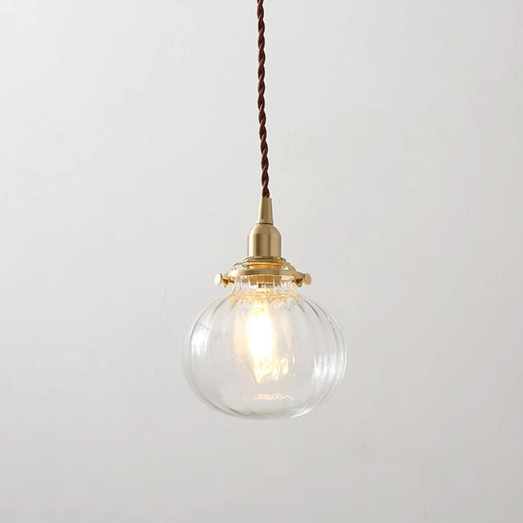 Anemone swirled glass brass pendant Light - Image 6