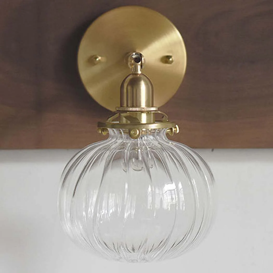 Anemone swirled glass brass wall light sconce - Image 2