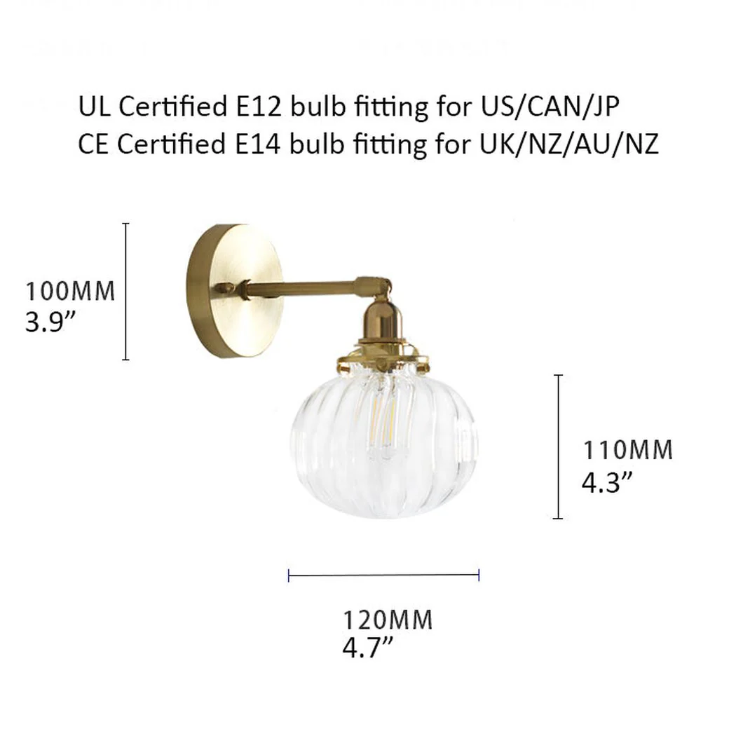 Anemone swirled glass brass wall light sconce - Image 6