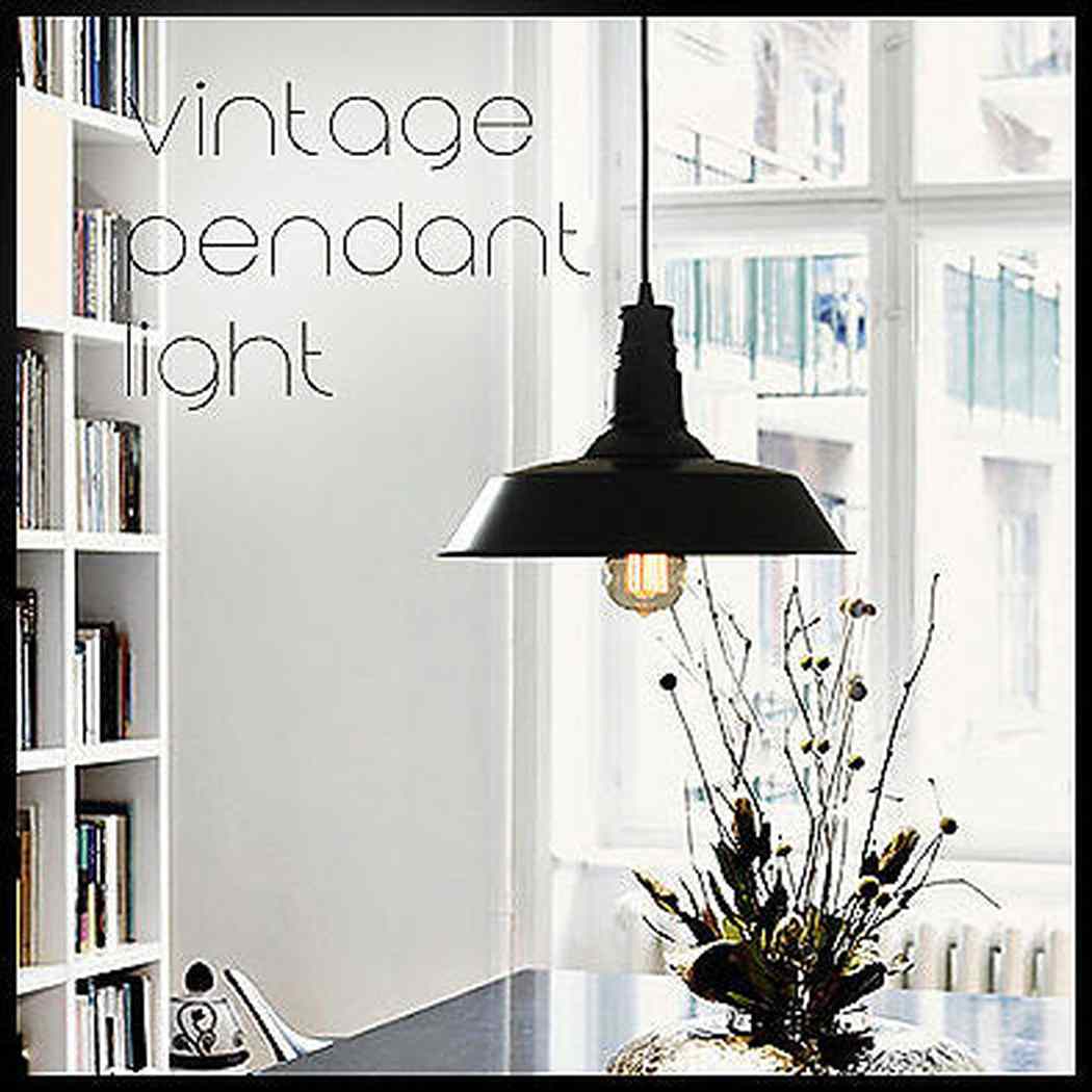 Vintage Industrial Pendant Light Black - Image 3