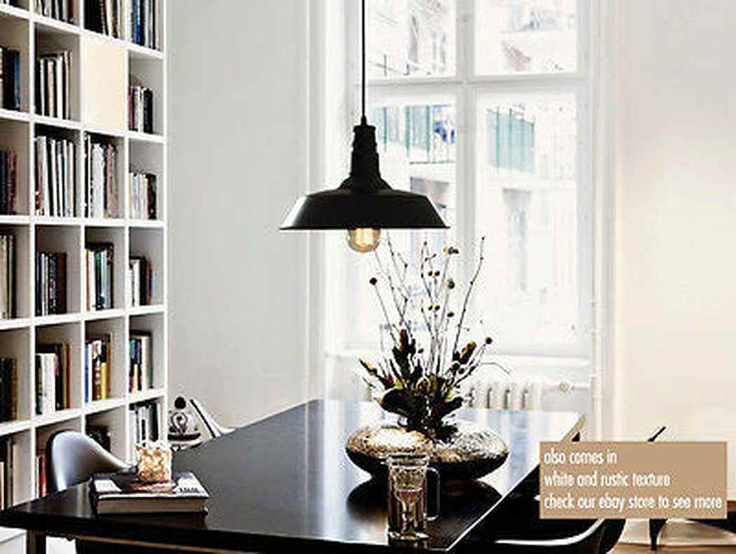 Vintage Industrial Pendant Light Black - Image 4
