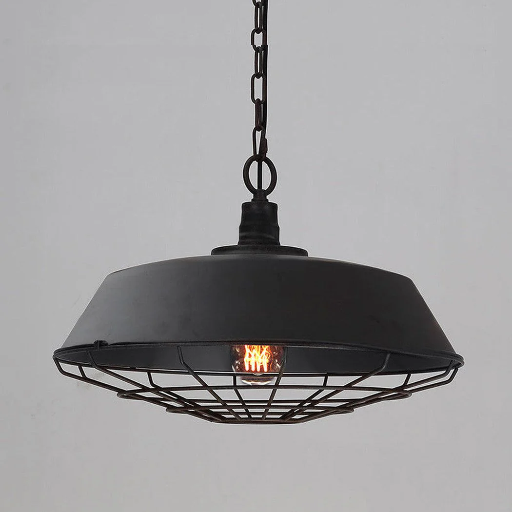Industrial Pendant Light Cage - Black
