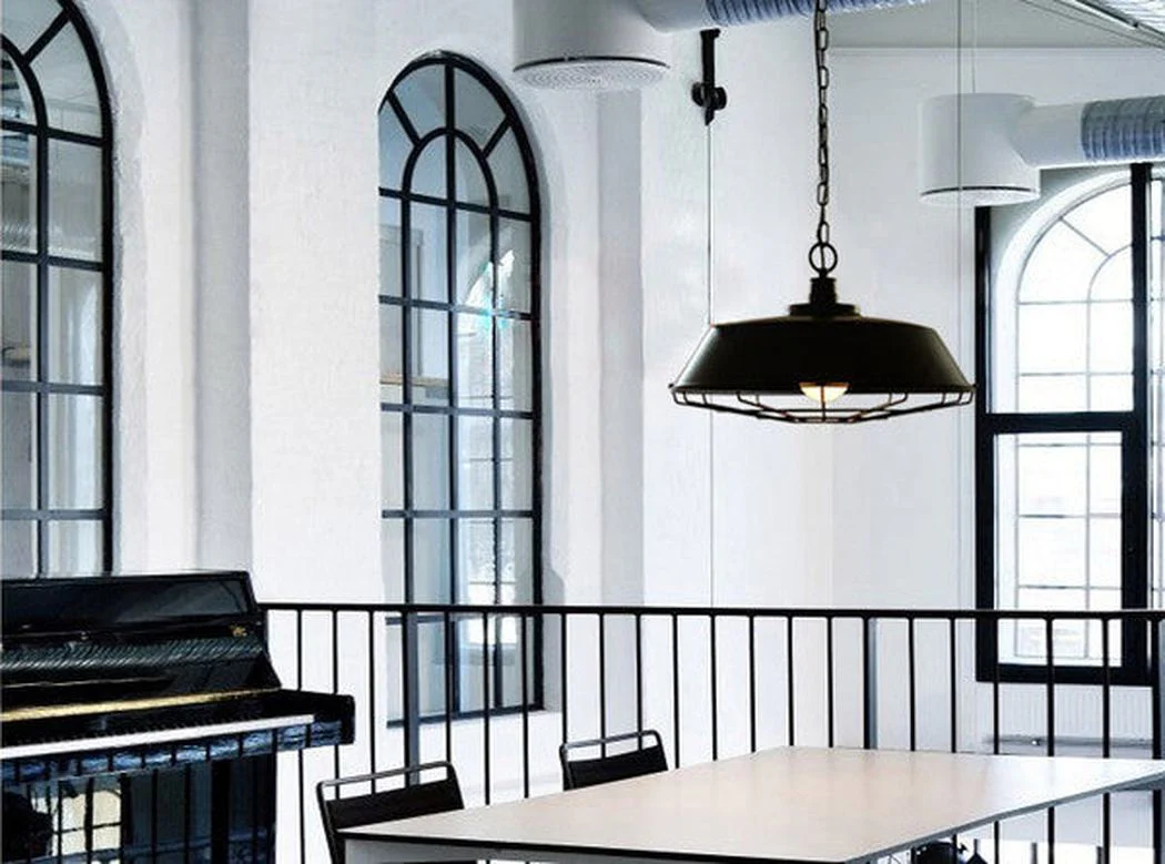 Industrial Pendant Light Cage - Black - Image 5