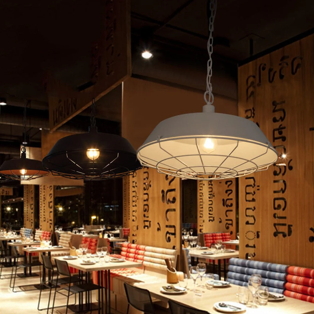Industrial Pendant Light Cage - White - Image 2