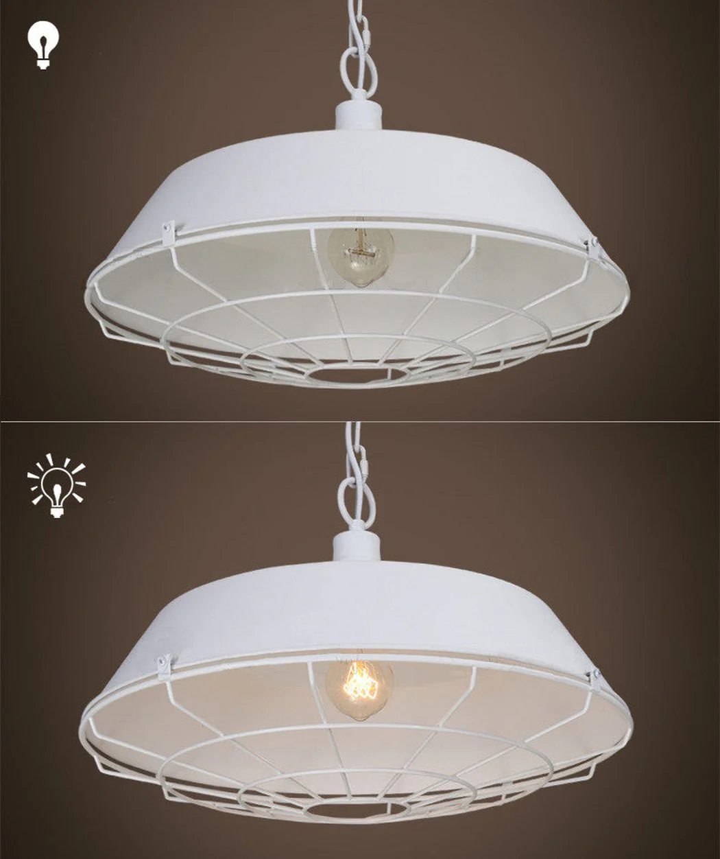 Industrial Pendant Light Cage - White - Image 3