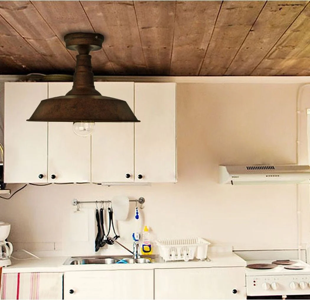 Retro Rustic Industrial Fixed Ceiling Light - Image 4