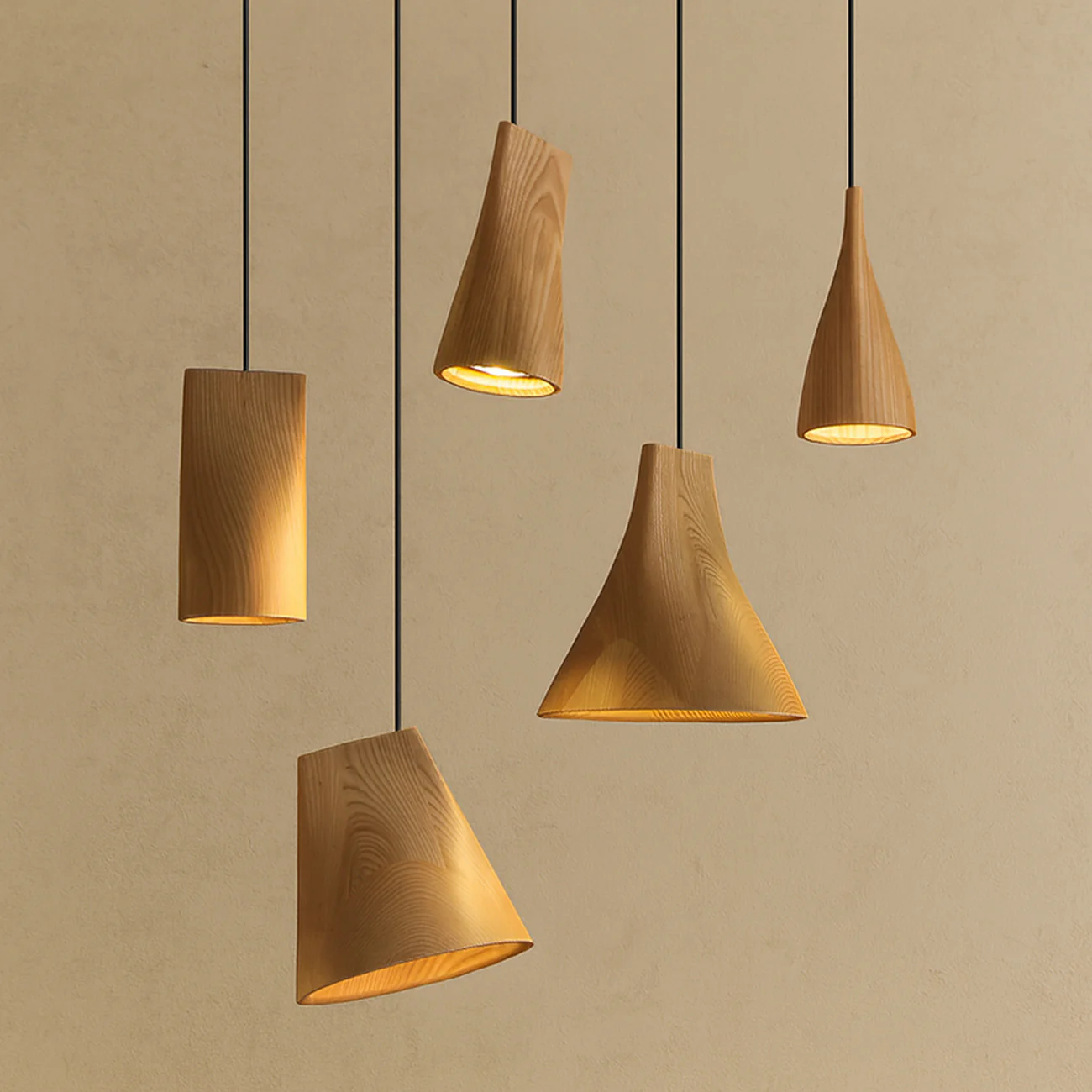 Walnut Solid Wood Minimalist Scandinavian Pendant Light