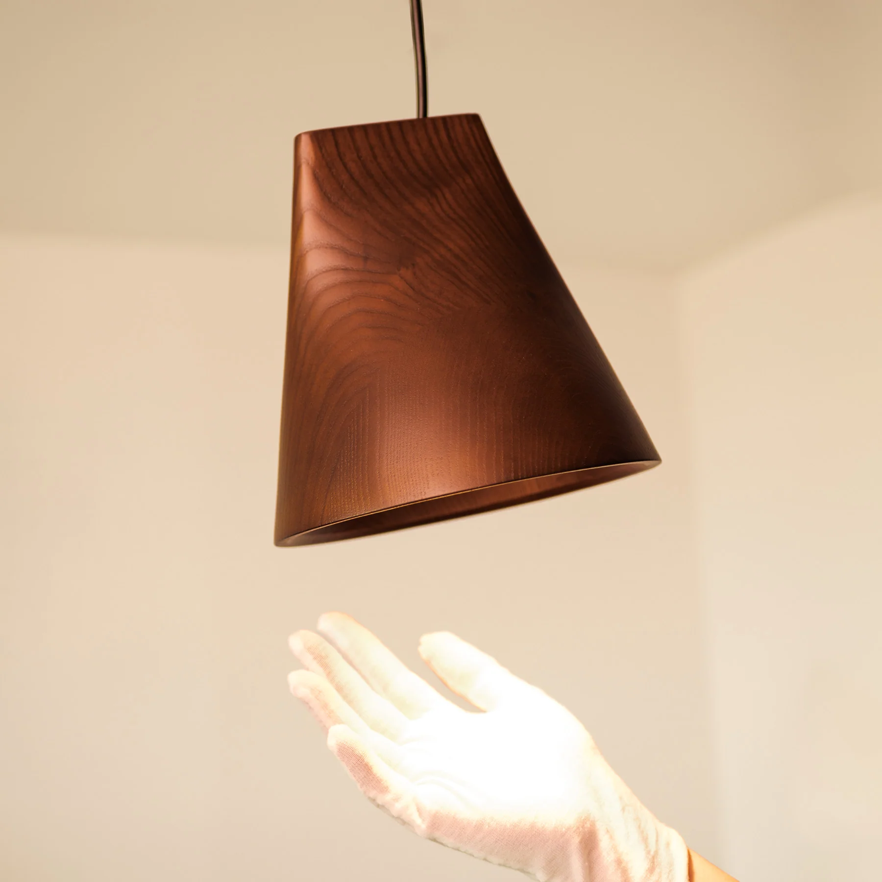 Walnut Solid Wood Minimalist Scandinavian Pendant Light - Image 12