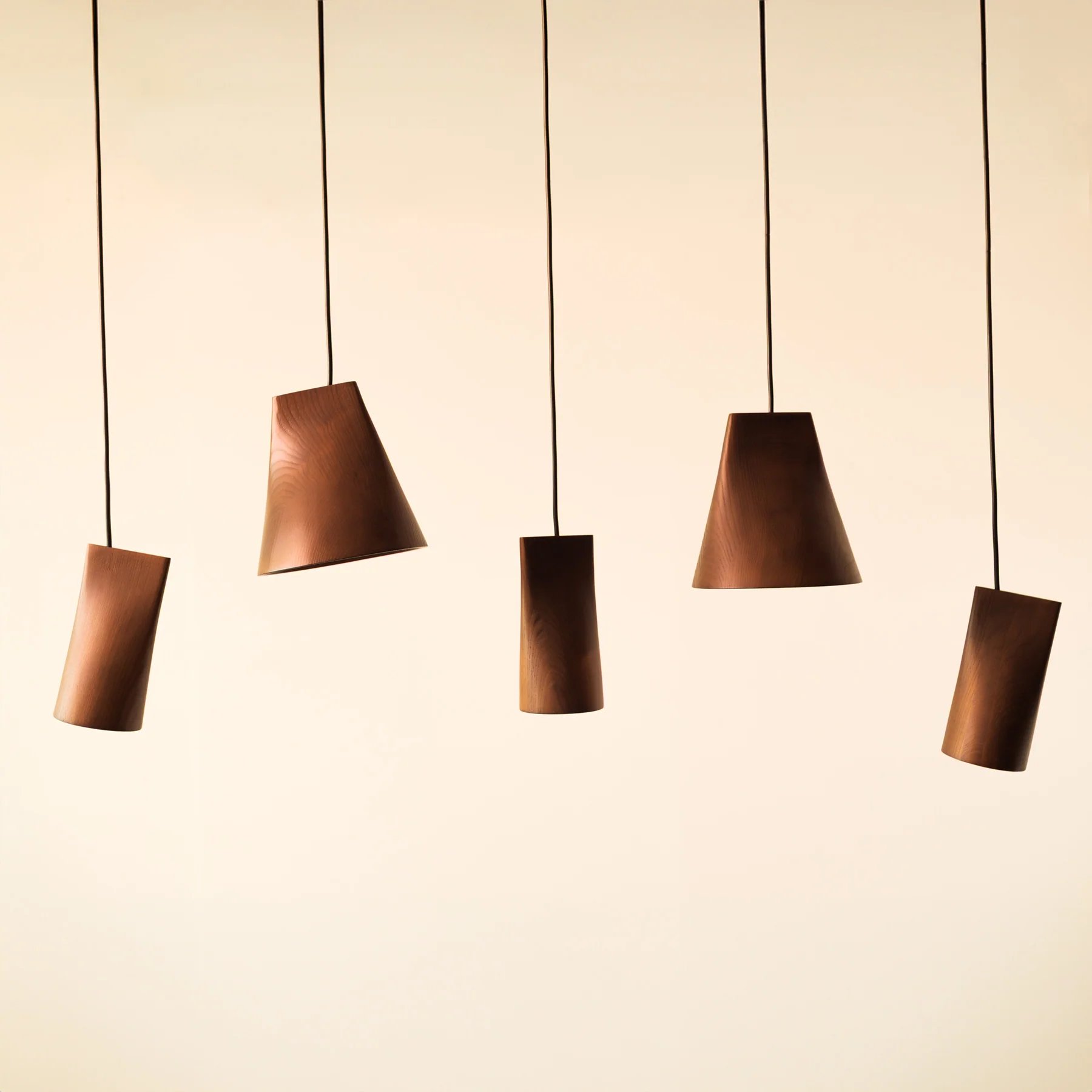 Walnut Solid Wood Minimalist Scandinavian Pendant Light - Image 2