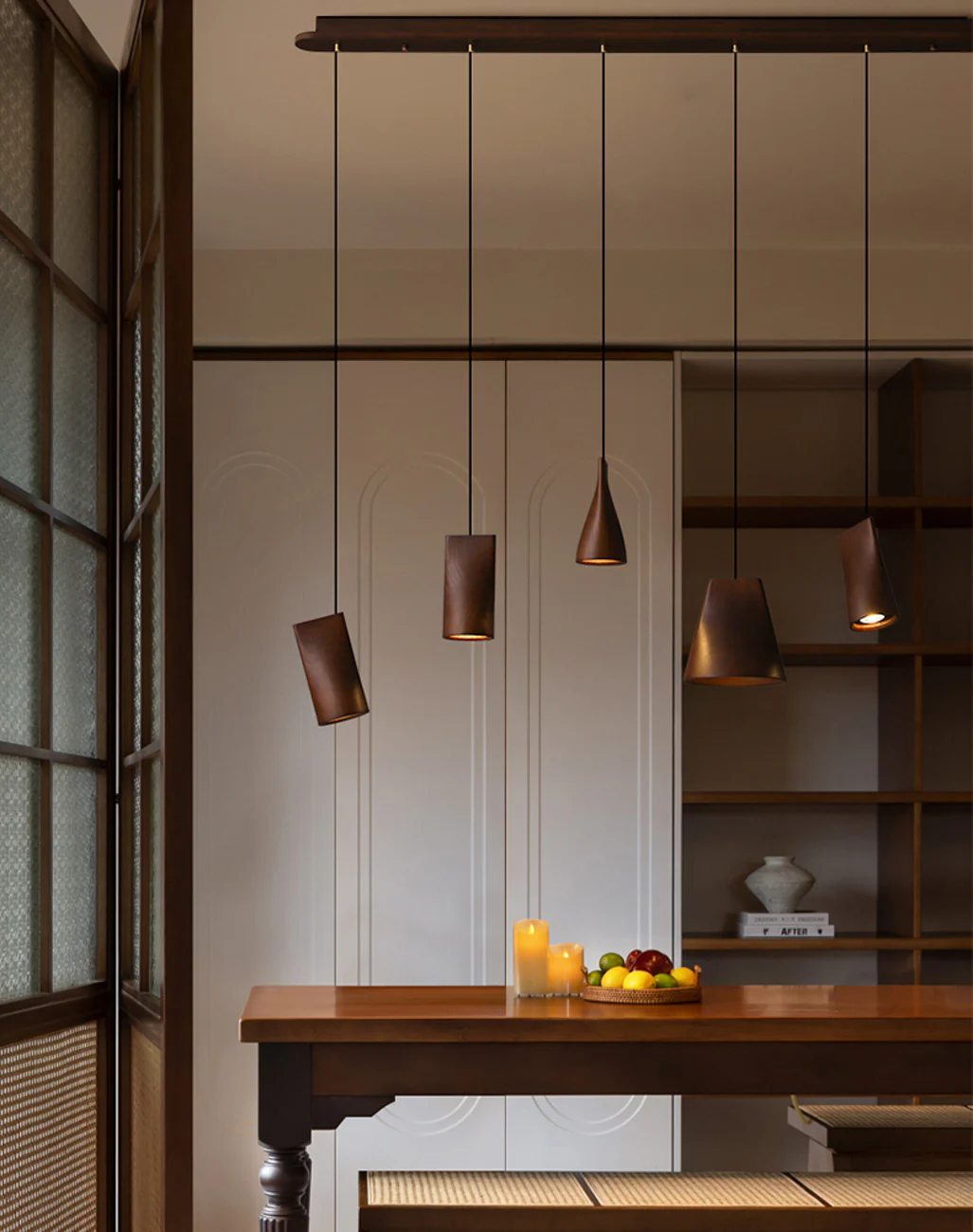 Walnut Solid Wood Minimalist Scandinavian Pendant Light - Image 24