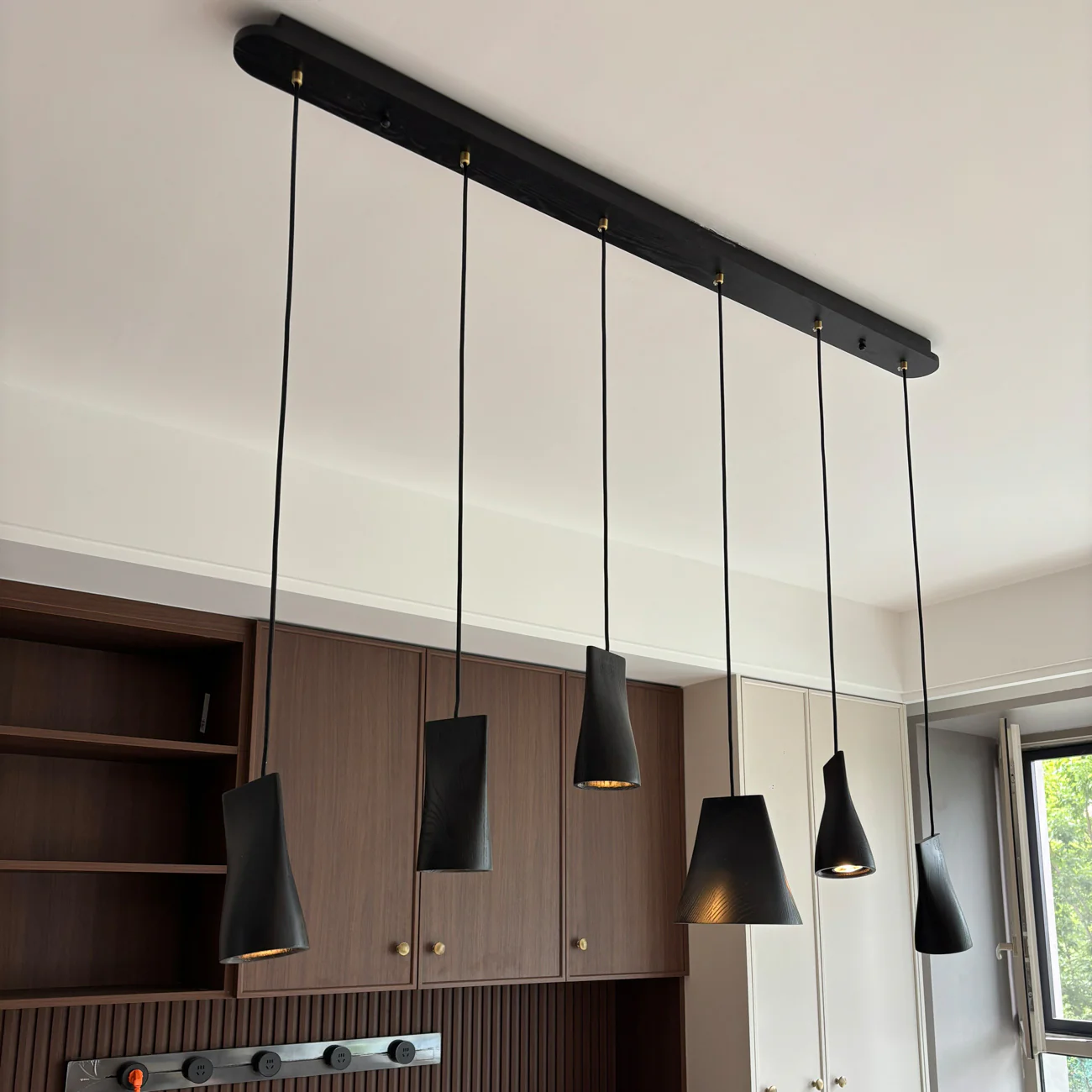 Walnut Solid Wood Minimalist Scandinavian Pendant Light - Image 26