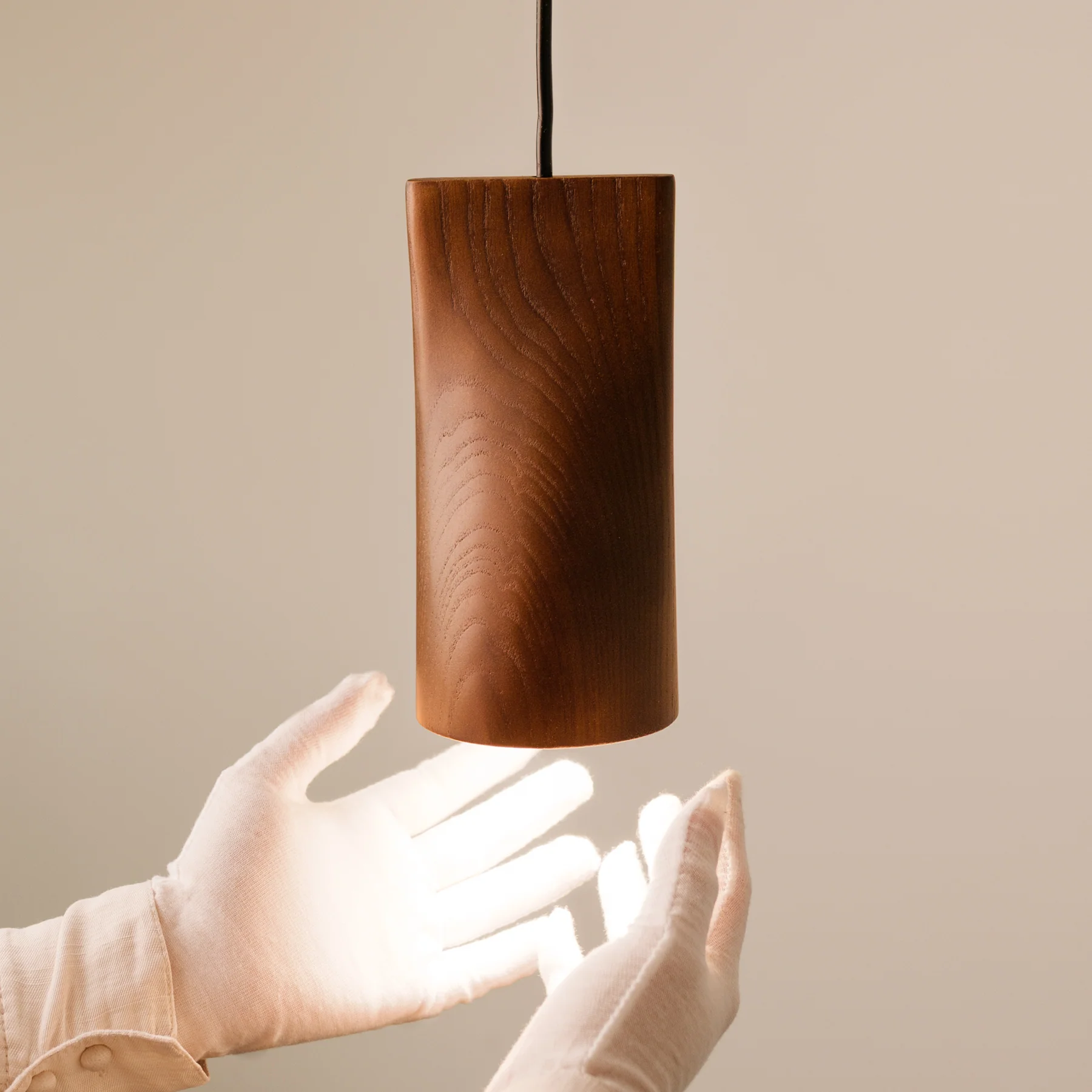 Walnut Solid Wood Minimalist Scandinavian Pendant Light - Image 3