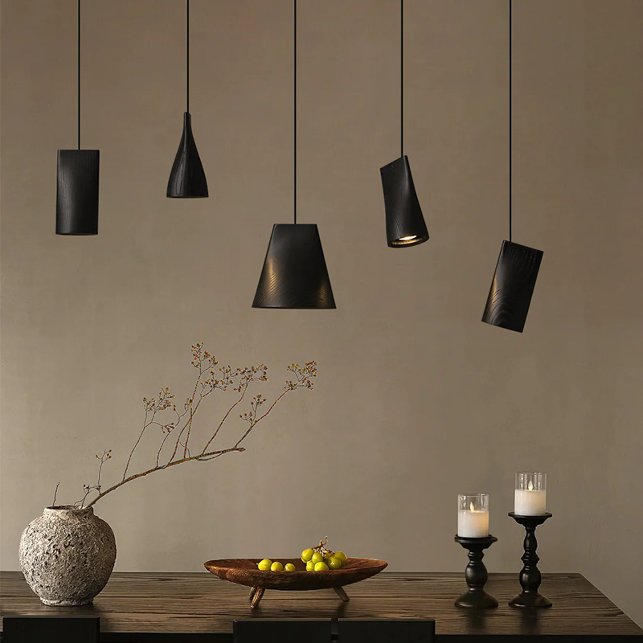 Walnut Solid Wood Minimalist Scandinavian Pendant Light - Image 30