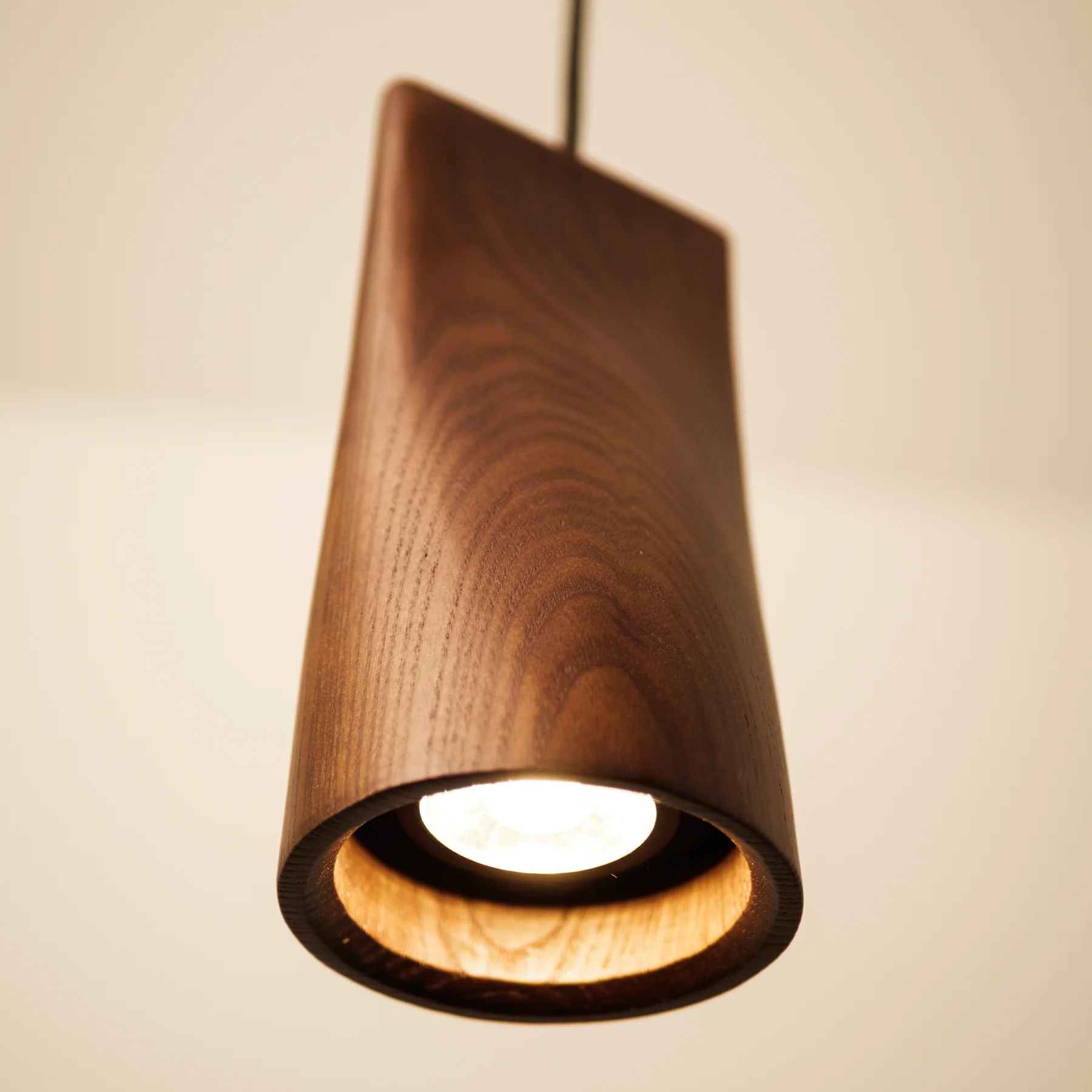Walnut Solid Wood Minimalist Scandinavian Pendant Light - Image 8