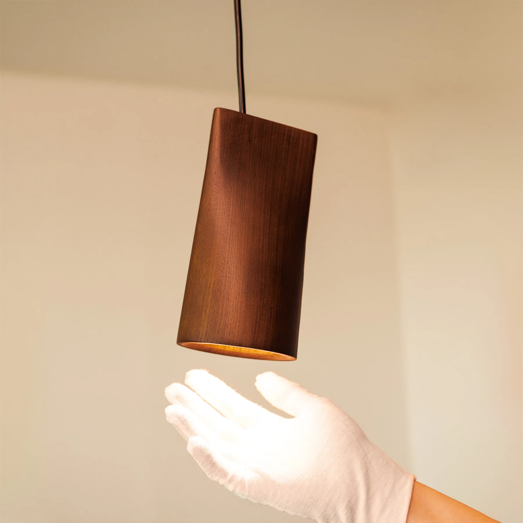 Walnut Solid Wood Minimalist Scandinavian Pendant Light - Image 9