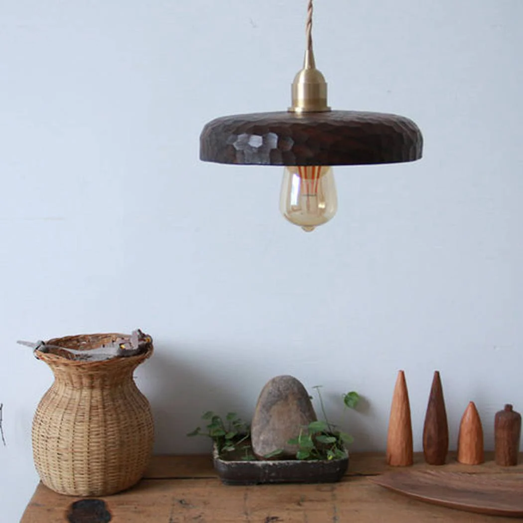 Kuksa wooden chiseled shade pendant Light - Image 8