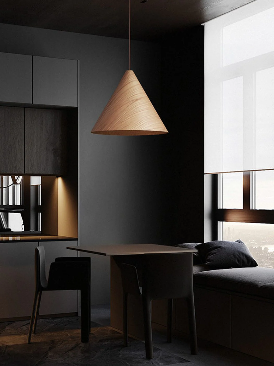 Geppetto Wooden Cone Pendant Light - Image 8