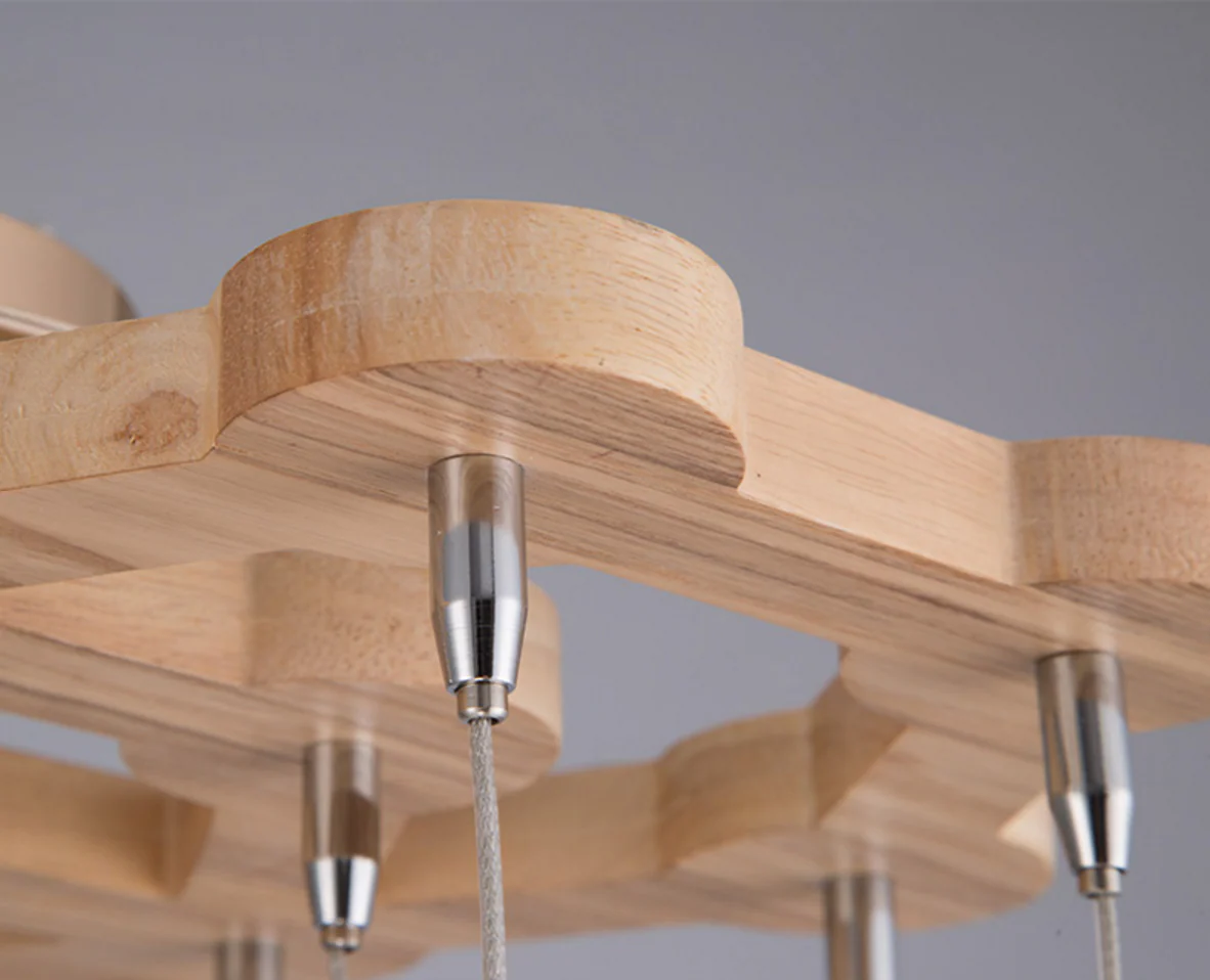 Wooden Orb Sphere Cluster Pendant Light - Image 19