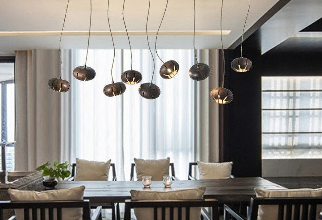 Wooden Petal Kitchen Island Pendant Light - Image 10
