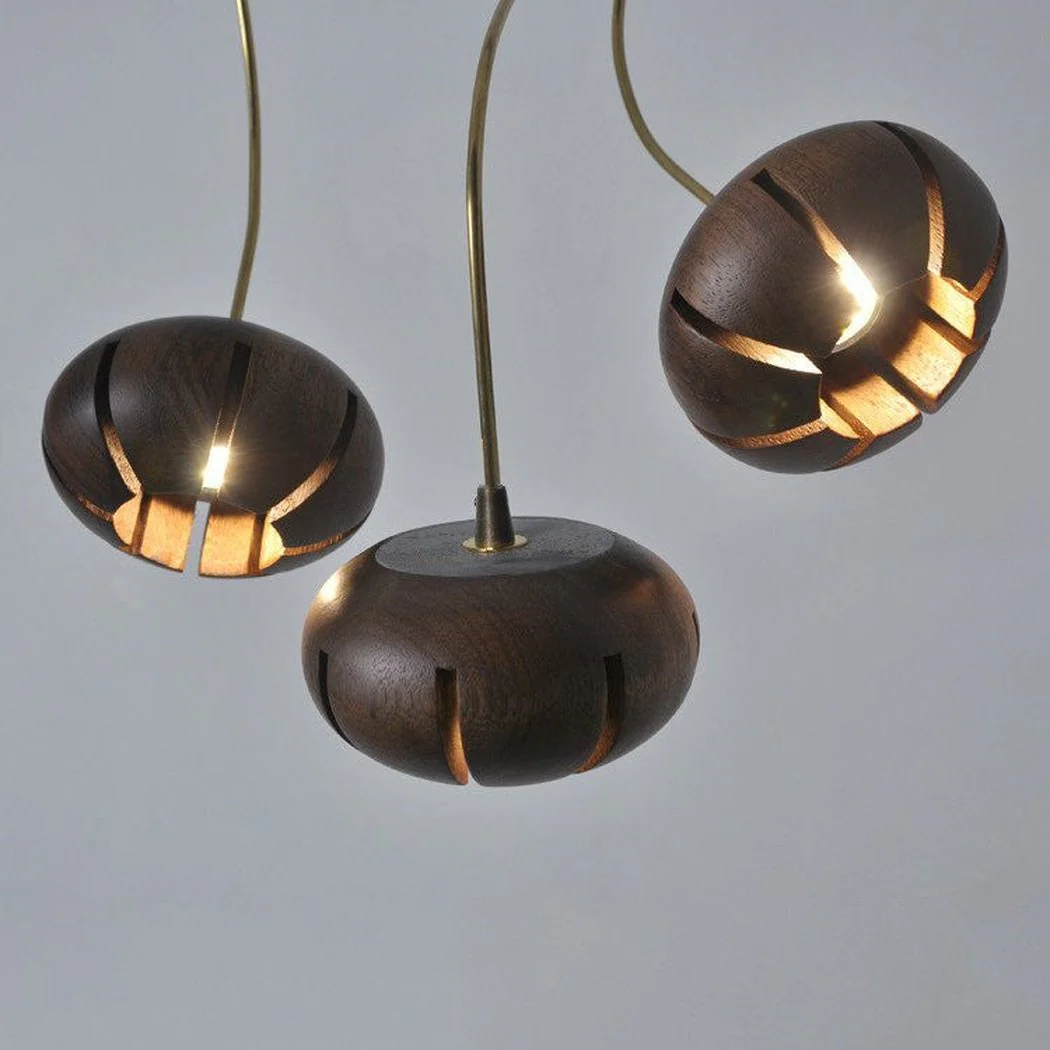 Wooden Petal Kitchen Island Pendant Light - Image 12